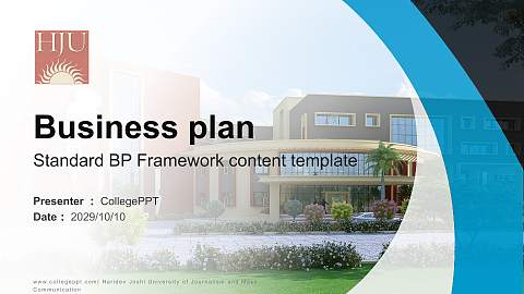 Haridev Joshi University of Journalism and Mass Communication Competition/Entrepreneurship Contest PPT Template