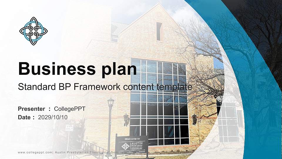 Austin Presbyterian Theological Seminary Competition/Entrepreneurship Contest PPT Template16:9 ratio PPT effect preview image