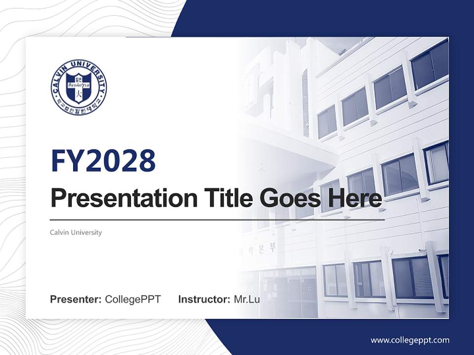 Calvin University Academic Presentation/Research Findings Report PPT Template4:3 ratio PPT effect preview image5