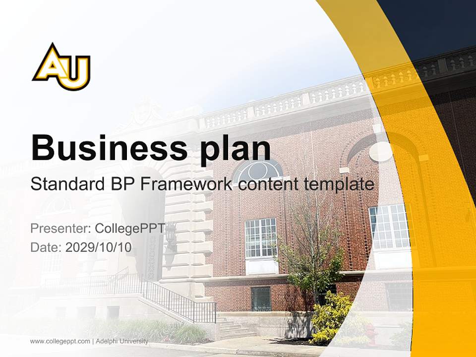 Adelphi University Competition/Entrepreneurship Contest PPT Template4:3 ratio PPT effect preview image9