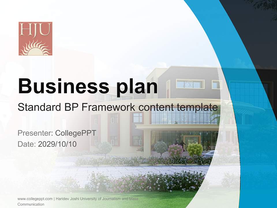 Haridev Joshi University of Journalism and Mass Communication Competition/Entrepreneurship Contest PPT Template4:3 ratio PPT effect preview image9