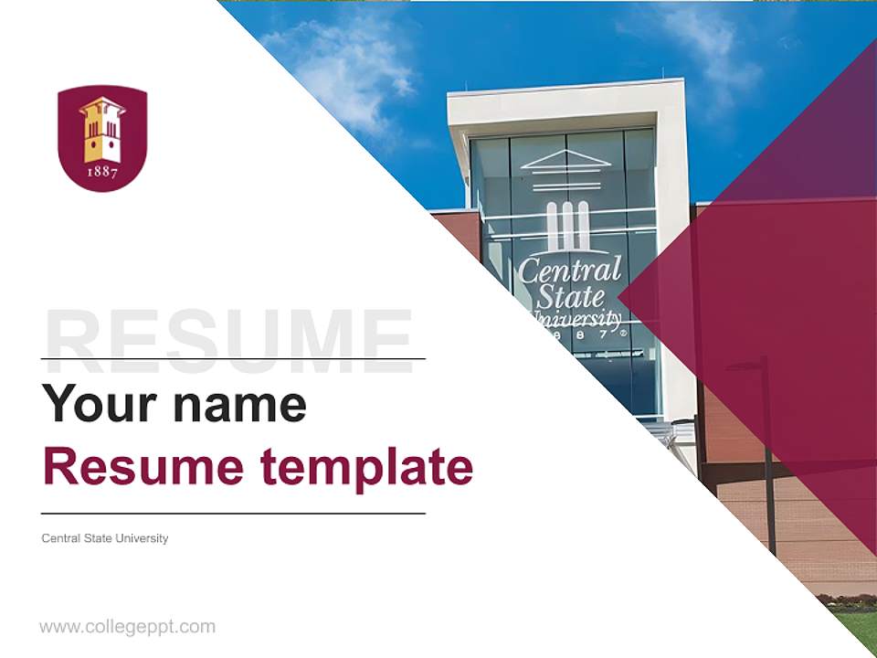 Central State University Resume PPT Template4:3 ratio PPT effect preview image5