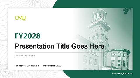 Central Methodist University Academic Presentation/Research Findings Report PPT Template