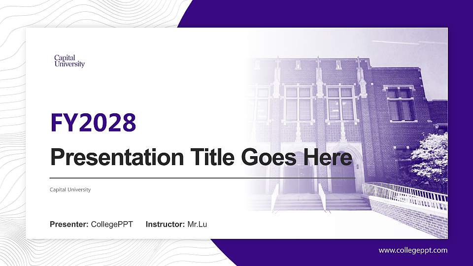 Capital University Academic Presentation/Research Findings Report PPT Template16:9 ratio PPT effect preview image