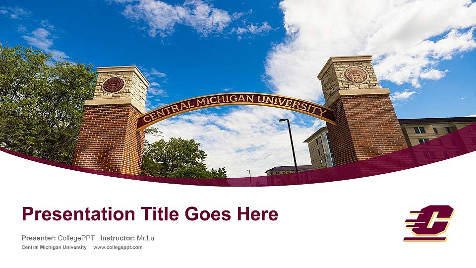 Central Michigan University Course/Courseware Creation PPT Template16:9 ratio PPT effect preview image