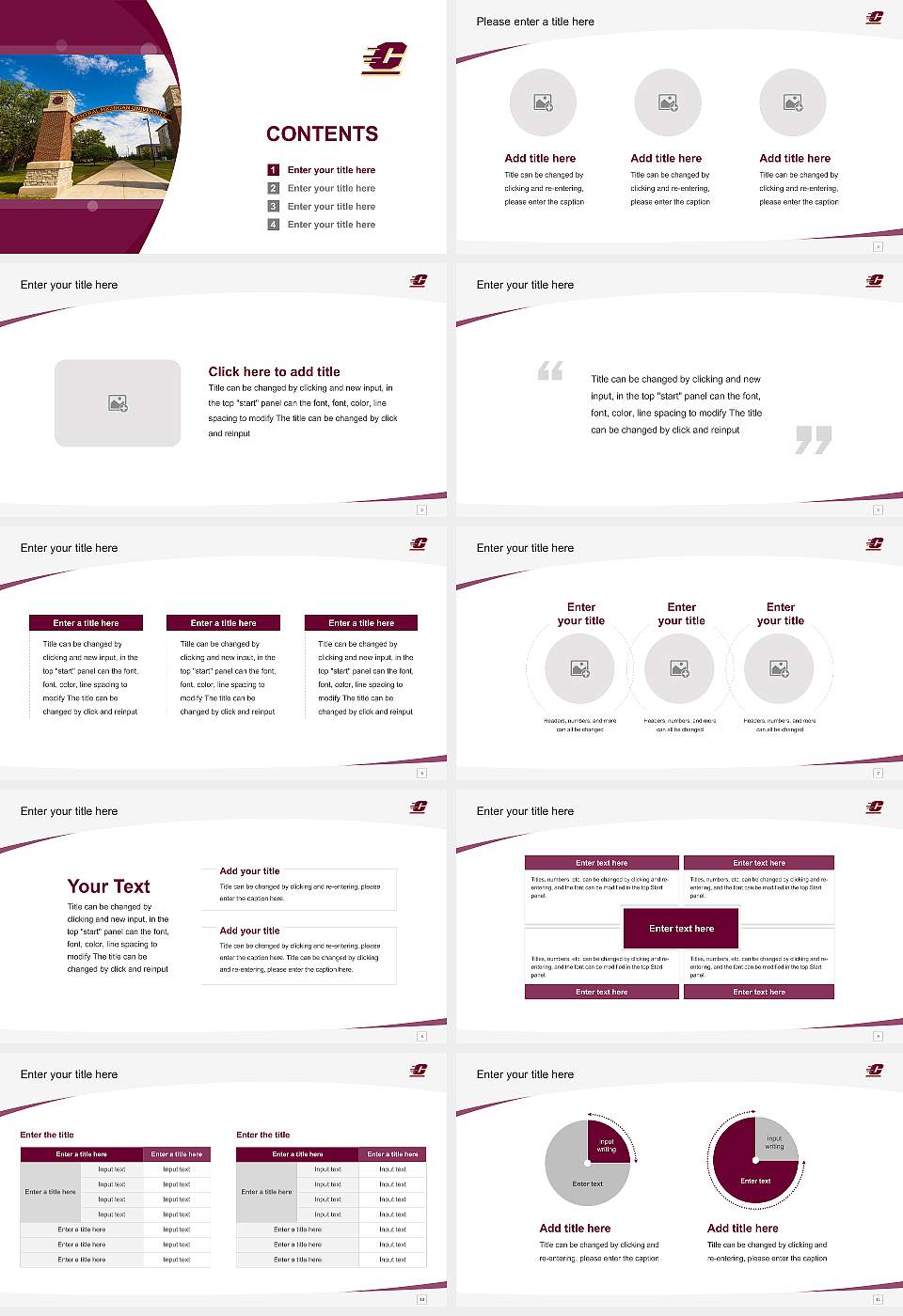 Central Michigan University Course/Courseware Creation PPT Template16:9 ratio PPT effect preview image2