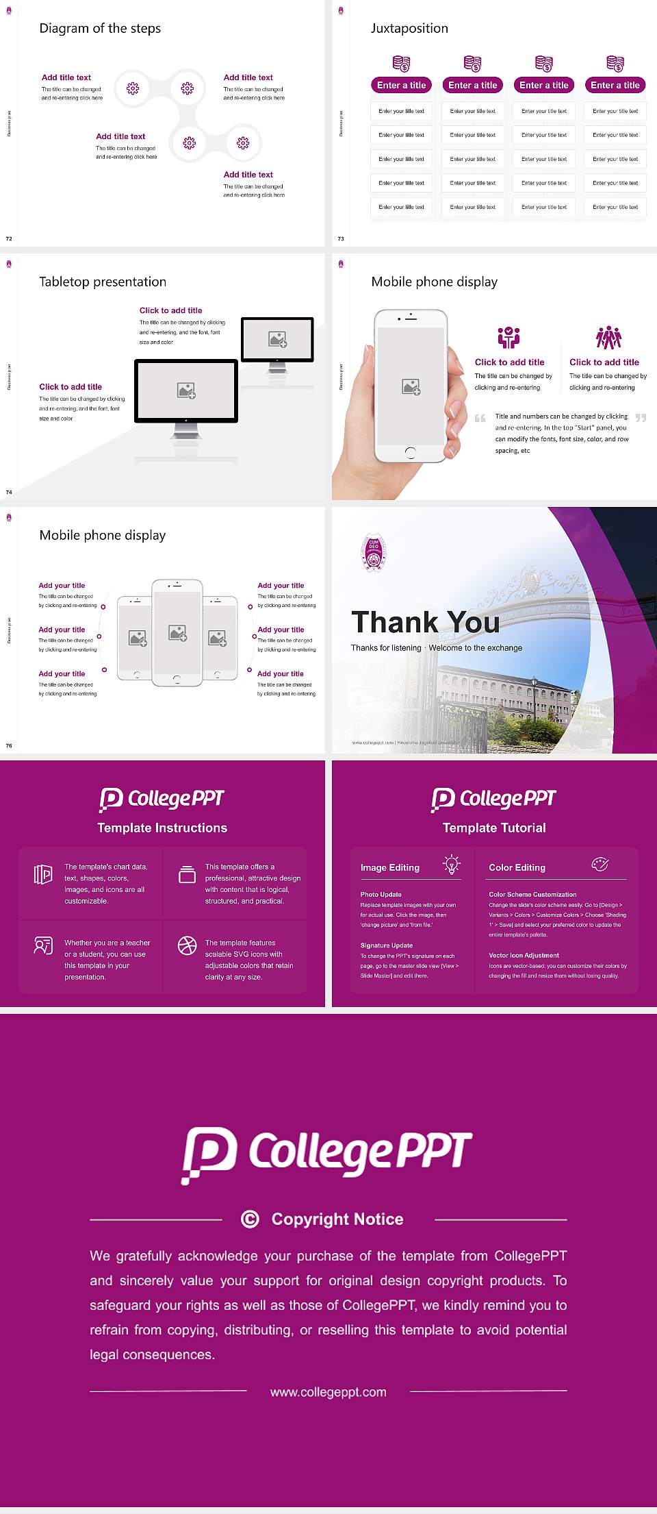 Hiroshima Jogakuin University Competition/Entrepreneurship Contest PPT Template4:3 ratio PPT effect preview image9
