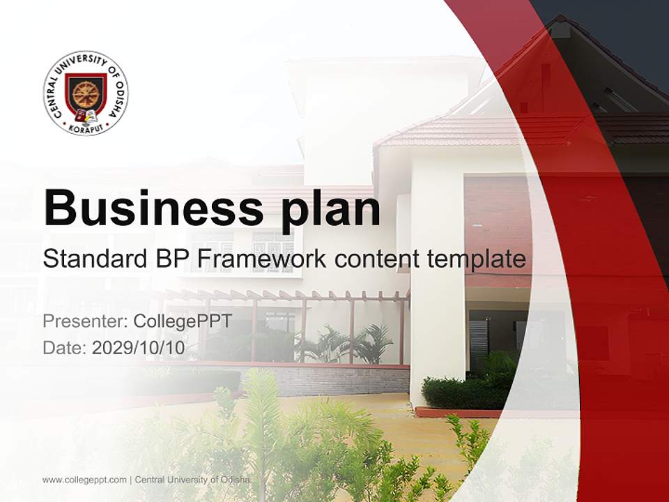 Central University of Odisha Competition/Entrepreneurship Contest PPT Template4:3 ratio PPT effect preview image1