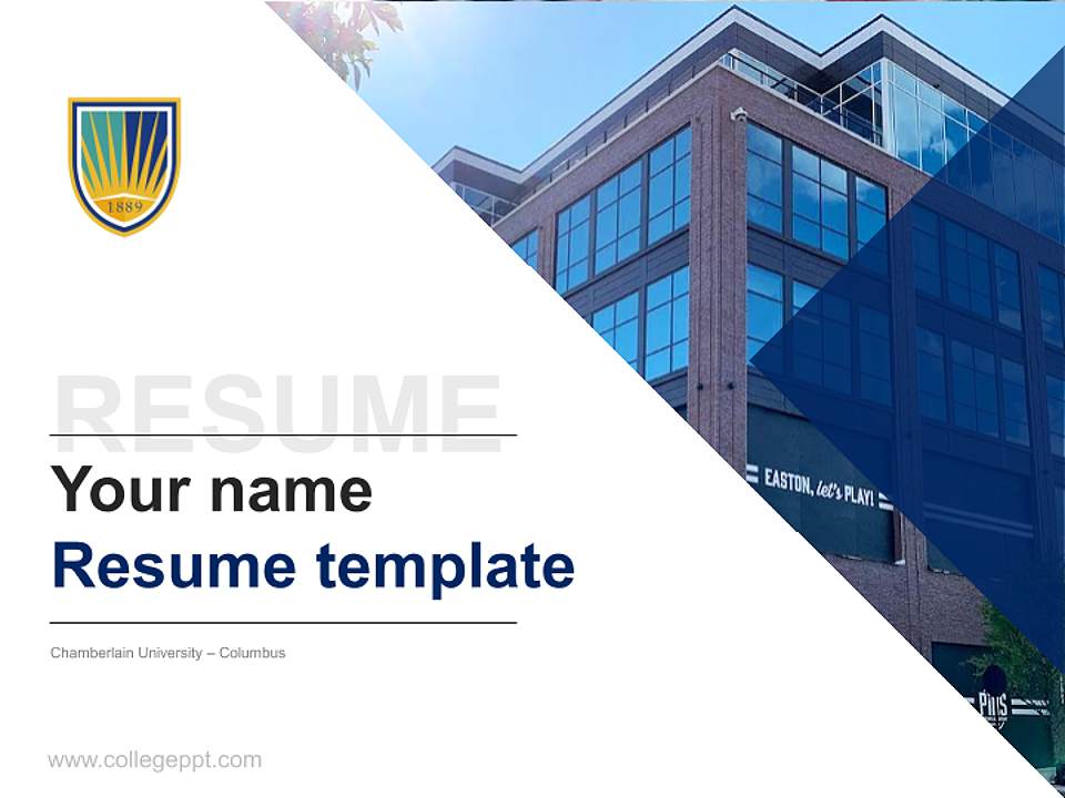 Chamberlain University – Columbus Resume PPT Template4:3 ratio PPT effect preview image5