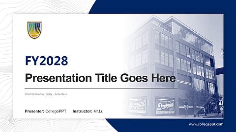 Chamberlain University – Columbus Academic Presentation/Research Findings Report PPT Template