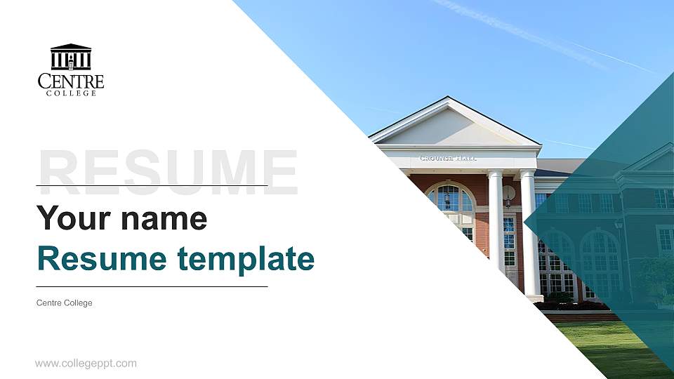 Centre College Resume PPT Template16:9 ratio PPT effect preview image