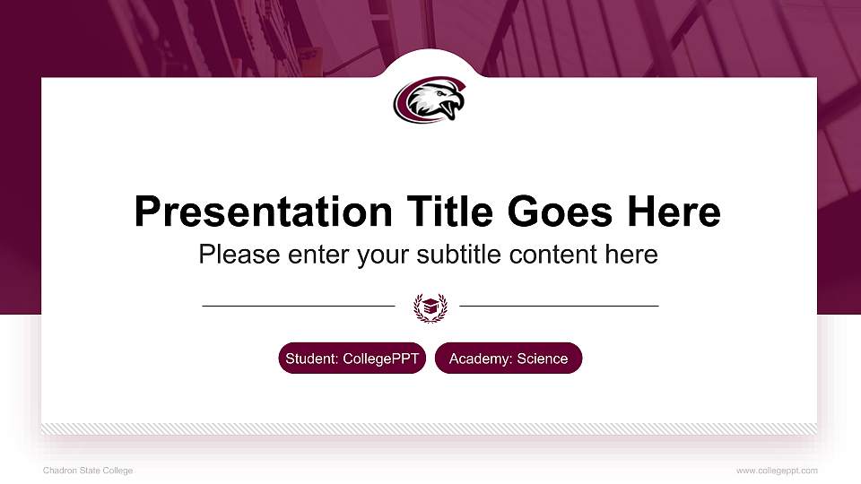Chadron State College National Scholarship Defense PPT Template16:9 ratio PPT effect preview image