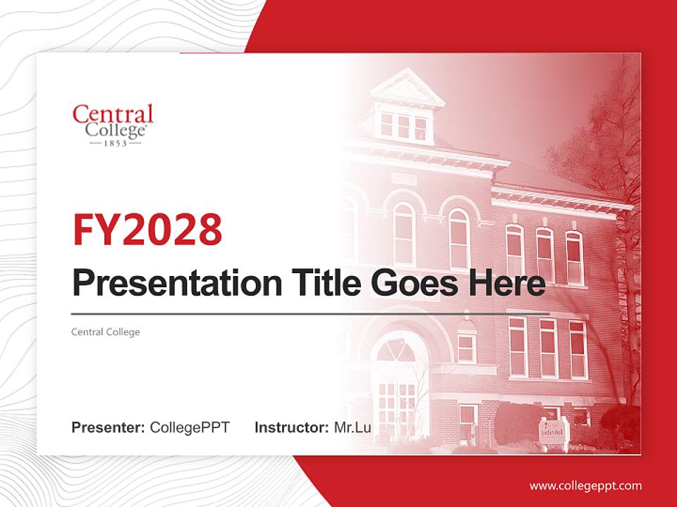 Central College Academic Presentation/Research Findings Report PPT Template4:3 ratio PPT effect preview image5