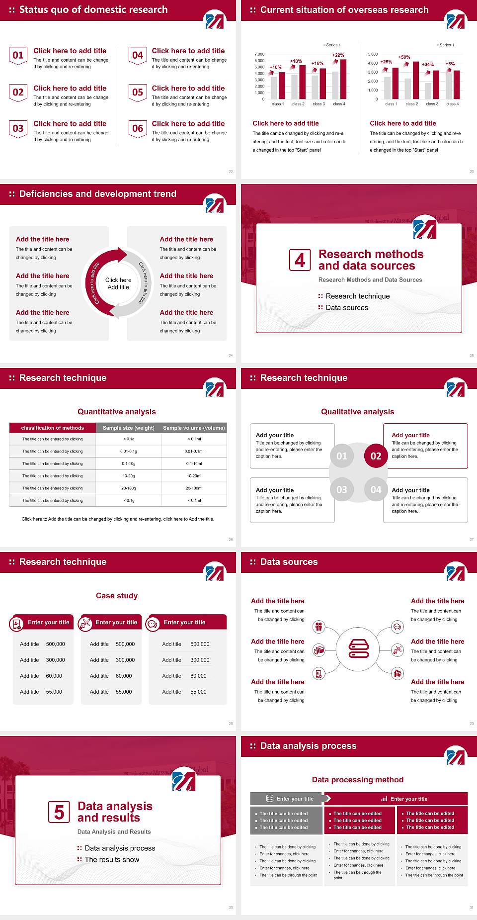 University of Massachusetts Global Graduation Thesis Defense PPT Template4:3 ratio PPT effect preview image4
