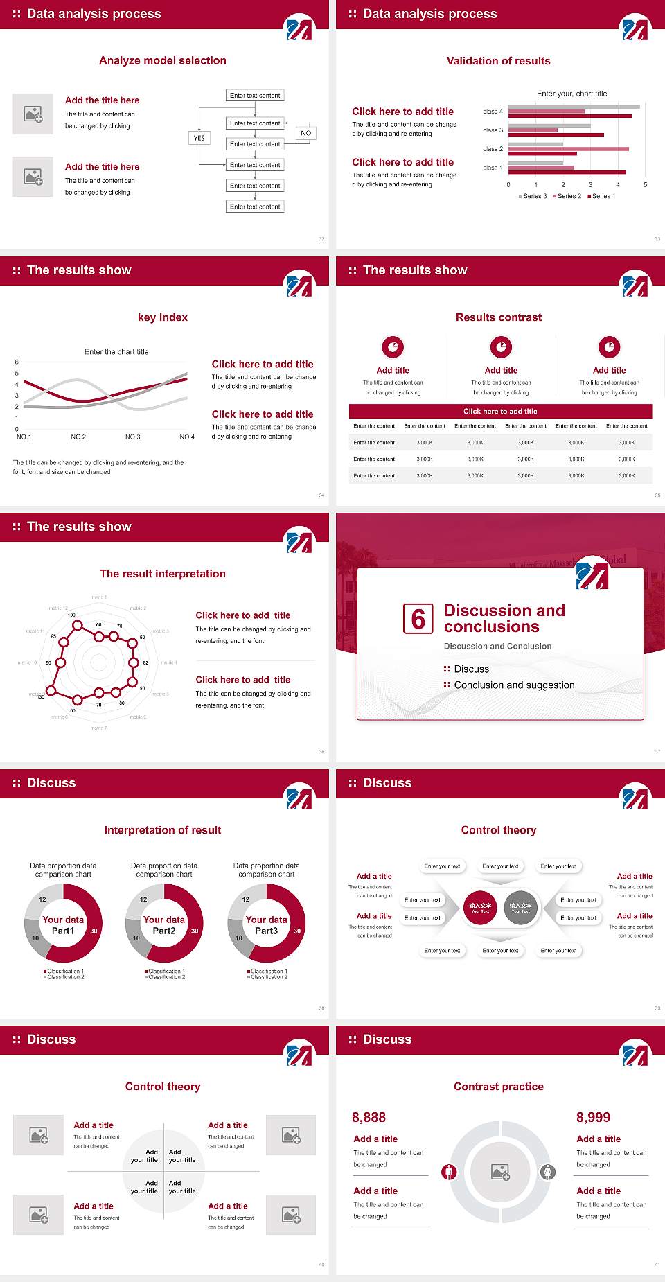 University of Massachusetts Global Graduation Thesis Defense PPT Template4:3 ratio PPT effect preview image5