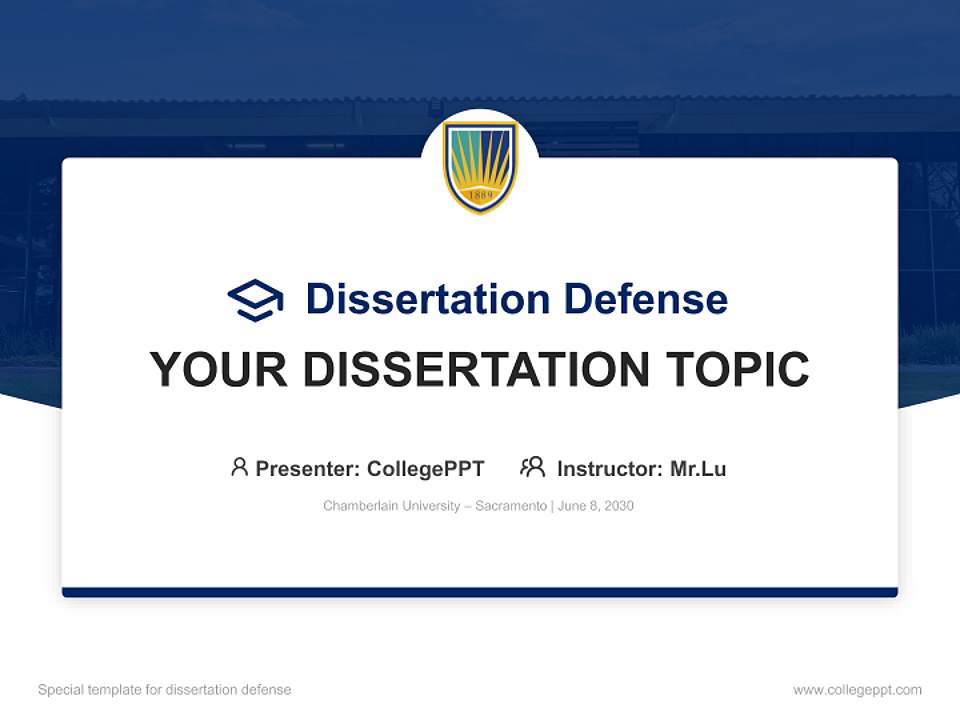 Chamberlain University – Sacramento Graduation Thesis Defense PPT Template4:3 ratio PPT effect preview image7