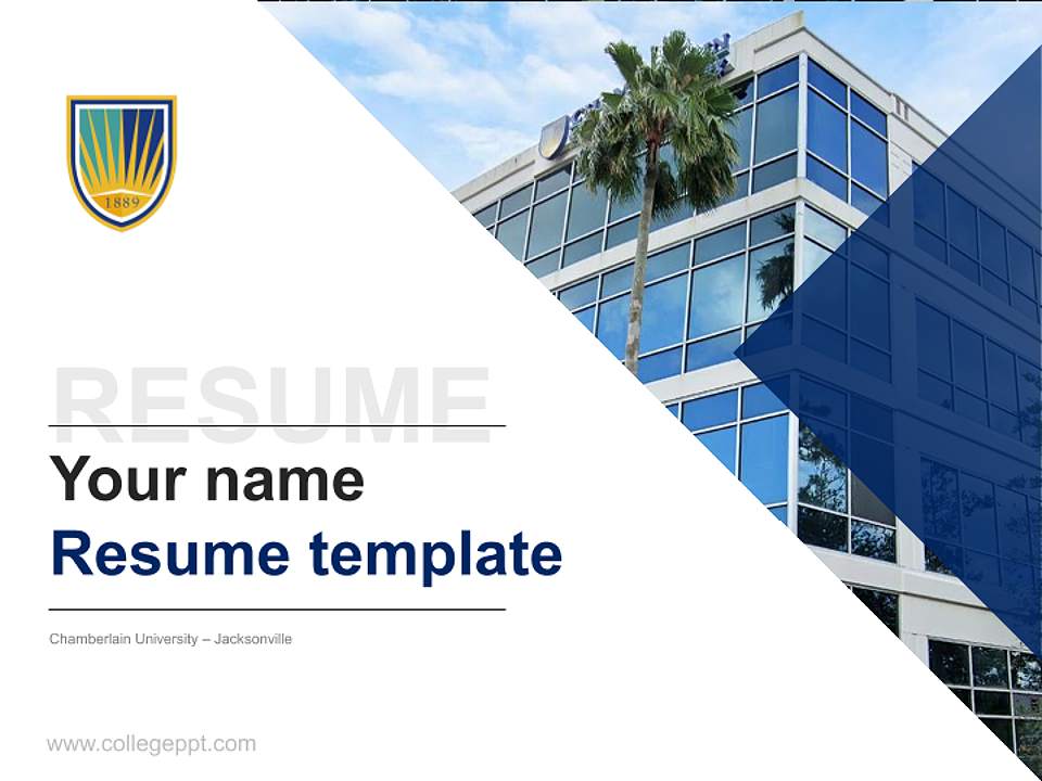 Chamberlain University – Jacksonville Resume PPT Template4:3 ratio PPT effect preview image5