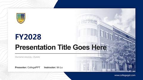 Chamberlain University – Charlotte Academic Presentation/Research Findings Report PPT Template