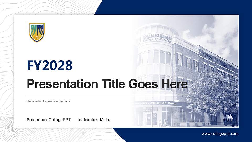 Chamberlain University – Charlotte Academic Presentation/Research Findings Report PPT Template16:9 ratio PPT effect preview image