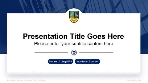 Chamberlain University College of Nursing – Indianapolis National Scholarship Defense PPT Template