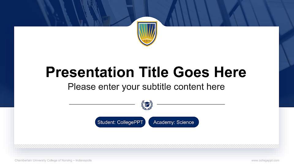 Chamberlain University College of Nursing – Indianapolis National Scholarship Defense PPT Template16:9 ratio PPT effect preview image