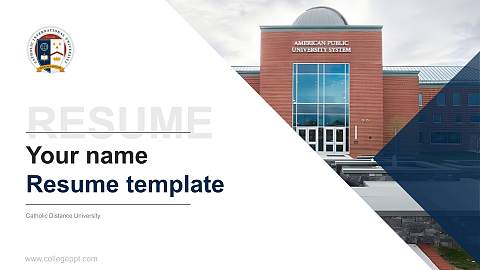 Catholic Distance University Resume PPT Template
