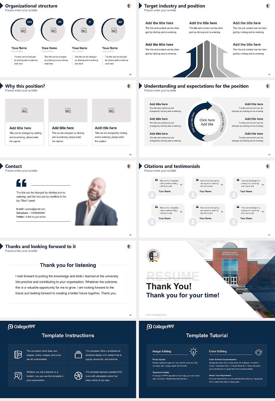 Catholic Distance University Resume PPT Template16:9 ratio PPT effect preview image4