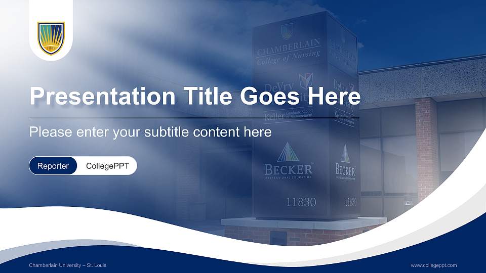 Chamberlain University – St. Louis Lecture Sharing and Networking Event PPT Template16:9 ratio PPT effect preview image