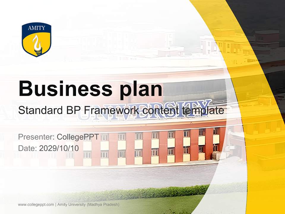 Amity University (Madhya Pradesh) Competition/Entrepreneurship Contest PPT Template4:3 ratio PPT effect preview image9