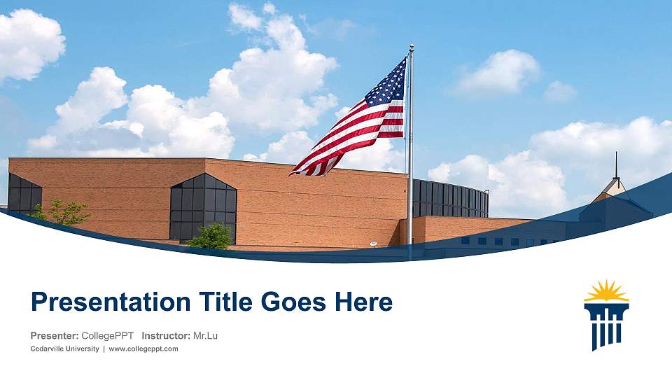 Cedarville University Course/Courseware Creation PPT Template16:9 ratio PPT effect preview image