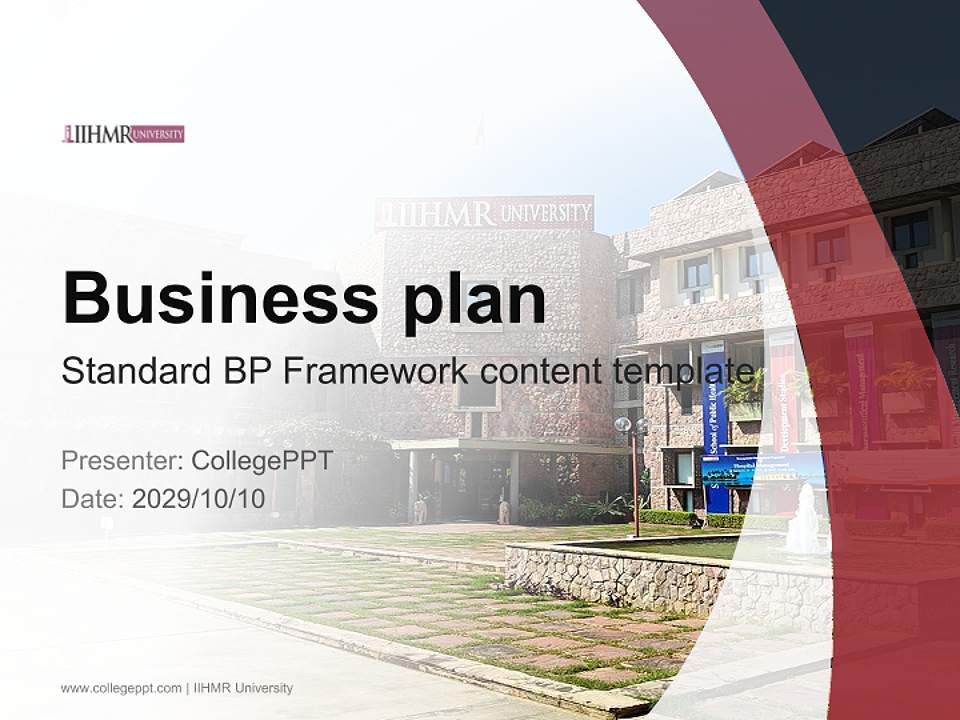 IIHMR University Competition/Entrepreneurship Contest PPT Template4:3 ratio PPT effect preview image9