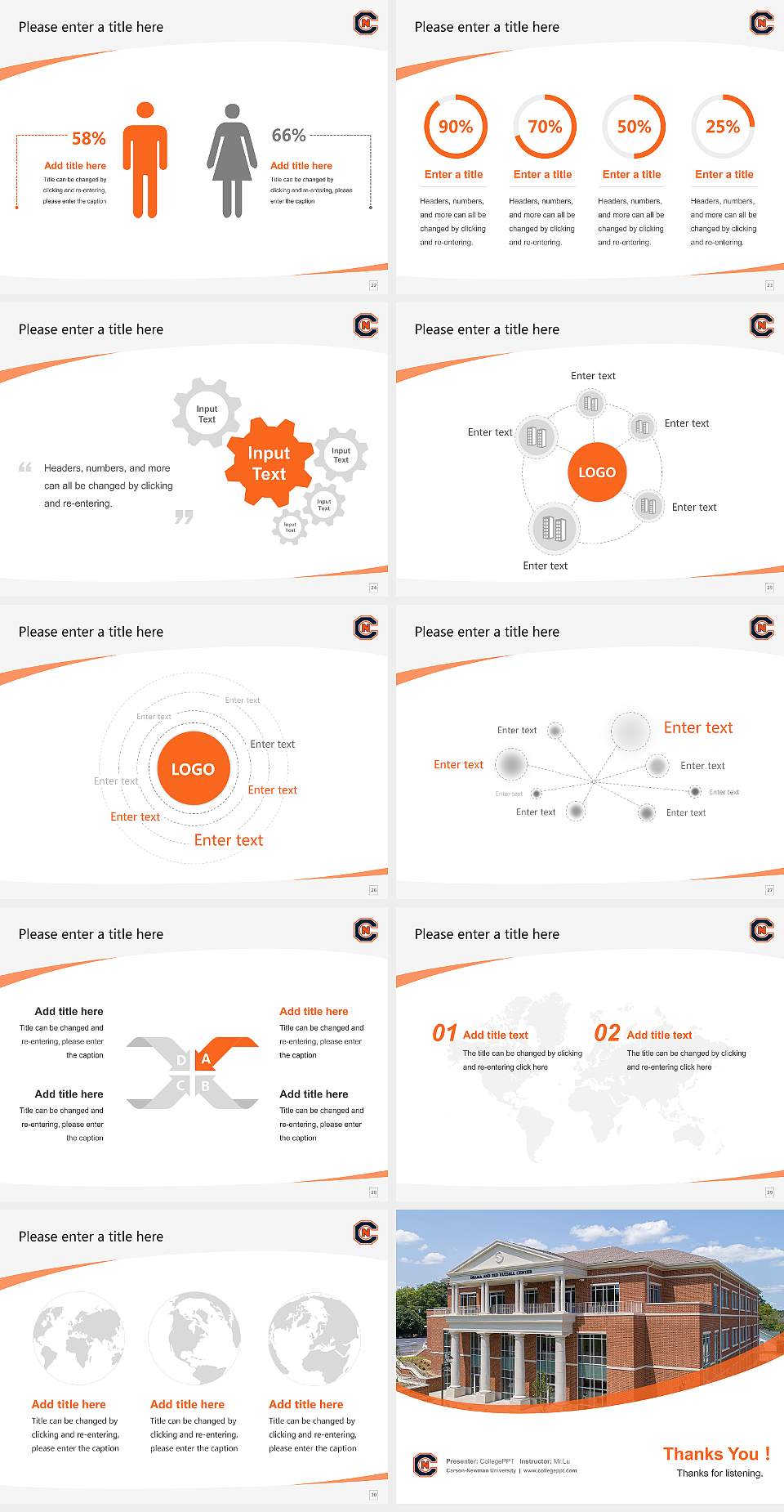 Carson-Newman University Course/Courseware Creation PPT Template4:3 ratio PPT effect preview image4