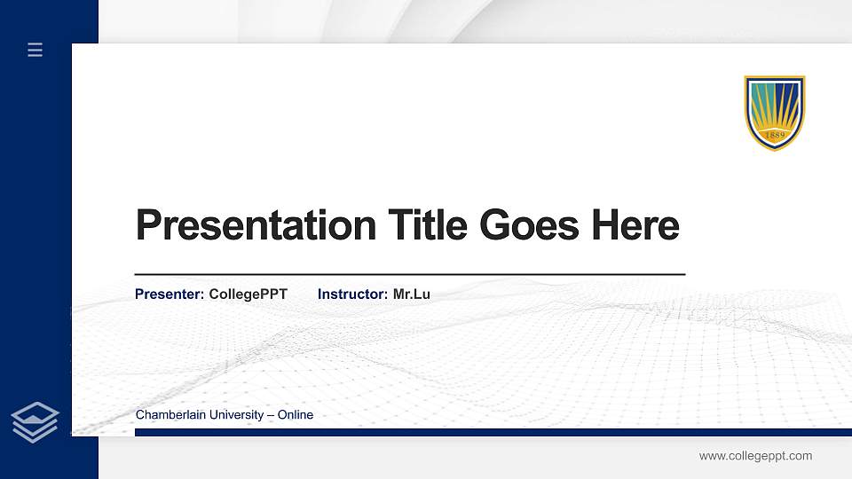 Chamberlain University – Online Thesis Proposal/Graduation Defense PPT Template16:9 ratio PPT effect preview image
