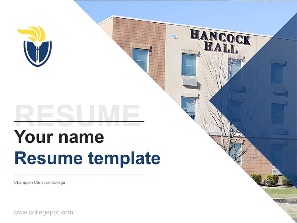 Champion Christian College Resume PPT Template4:3 ratio PPT effect preview image5