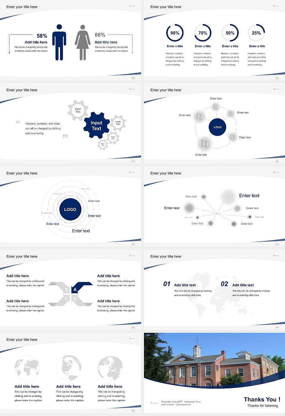 Cazenovia College Course/Courseware Creation PPT Template16:9 ratio PPT effect preview image4