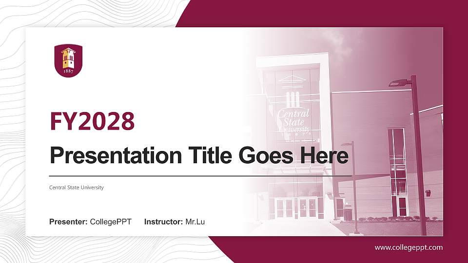 Central State University Academic Presentation/Research Findings Report PPT Template16:9 ratio PPT effect preview image