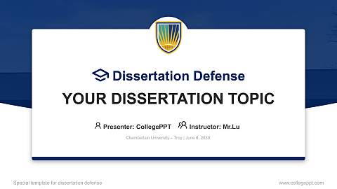 Chamberlain University – Troy Graduation Thesis Defense PPT Template