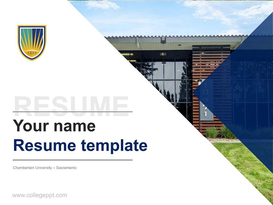 Chamberlain University – Sacramento Resume PPT Template4:3 ratio PPT effect preview image5