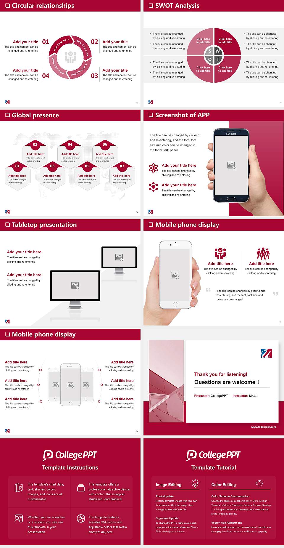 University of Massachusetts Global General Purpose PPT Template4:3 ratio PPT effect preview image5