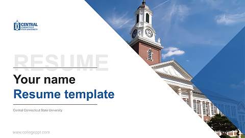 Central Connecticut State University Resume PPT Template