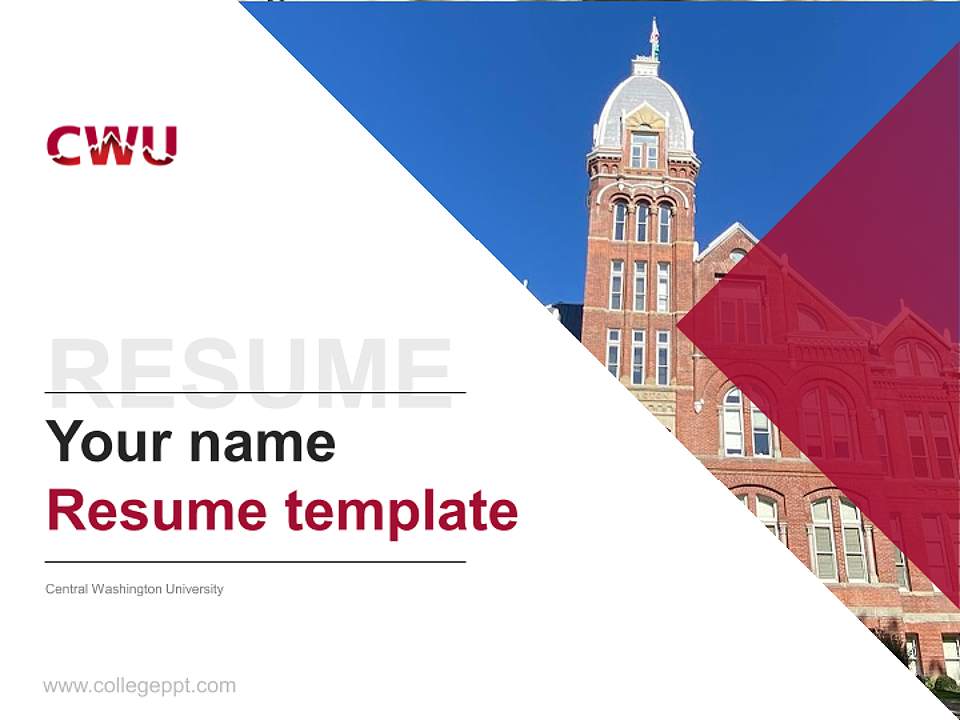 Central Washington University Resume PPT Template4:3 ratio PPT effect preview image5