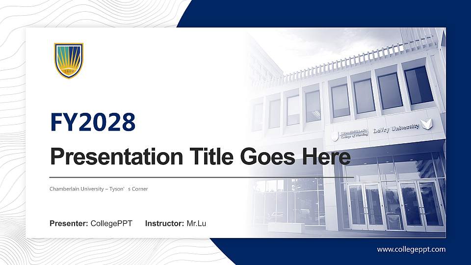 Chamberlain University – Tyson’s Corner Academic Presentation/Research Findings Report PPT Template16:9 ratio PPT effect preview image