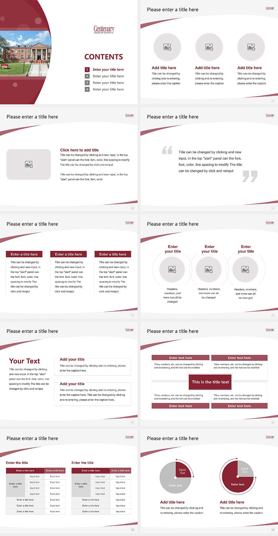 Centenary College of Louisiana Course/Courseware Creation PPT Template4:3 ratio PPT effect preview image2