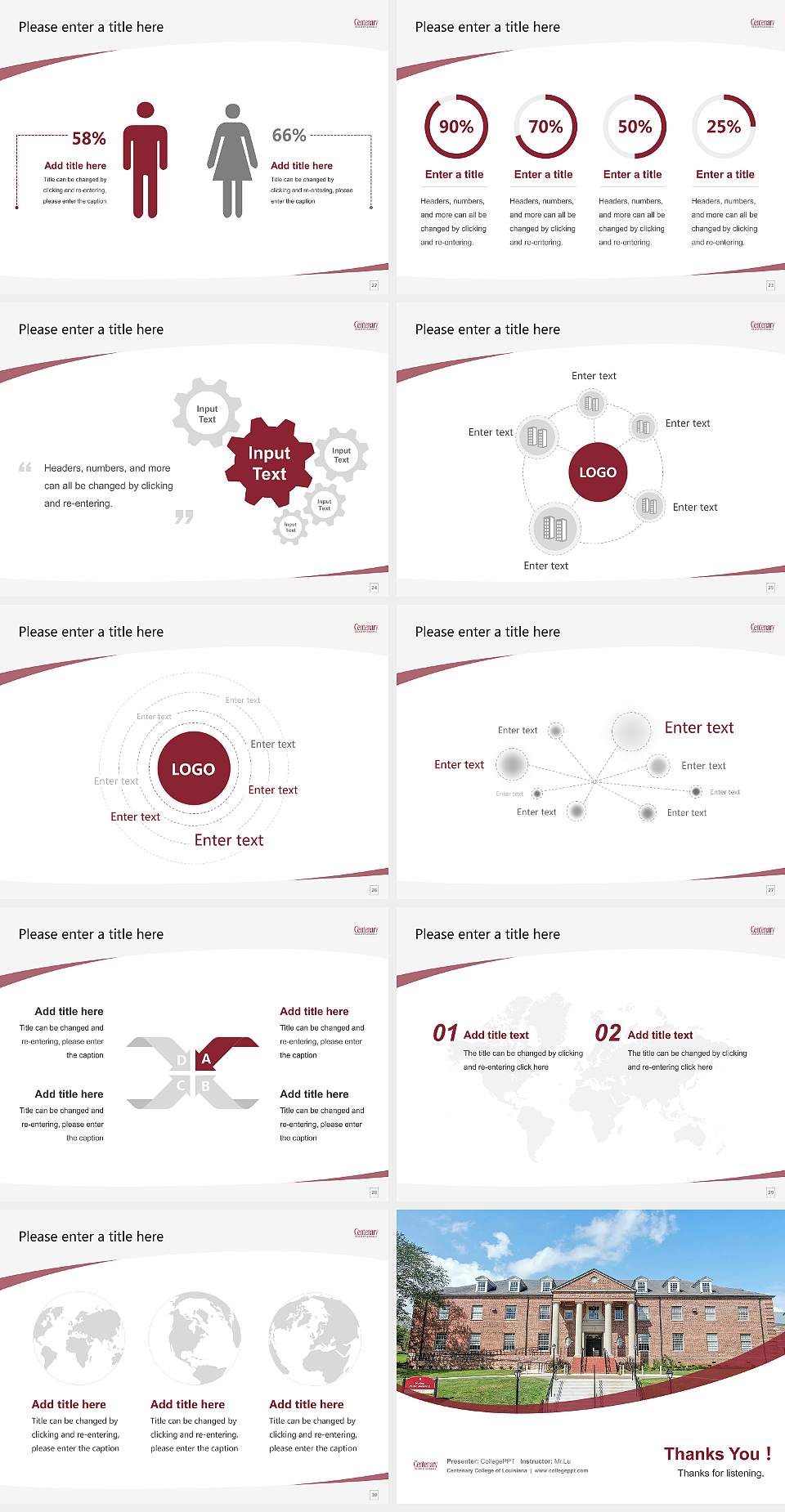 Centenary College of Louisiana Course/Courseware Creation PPT Template4:3 ratio PPT effect preview image4