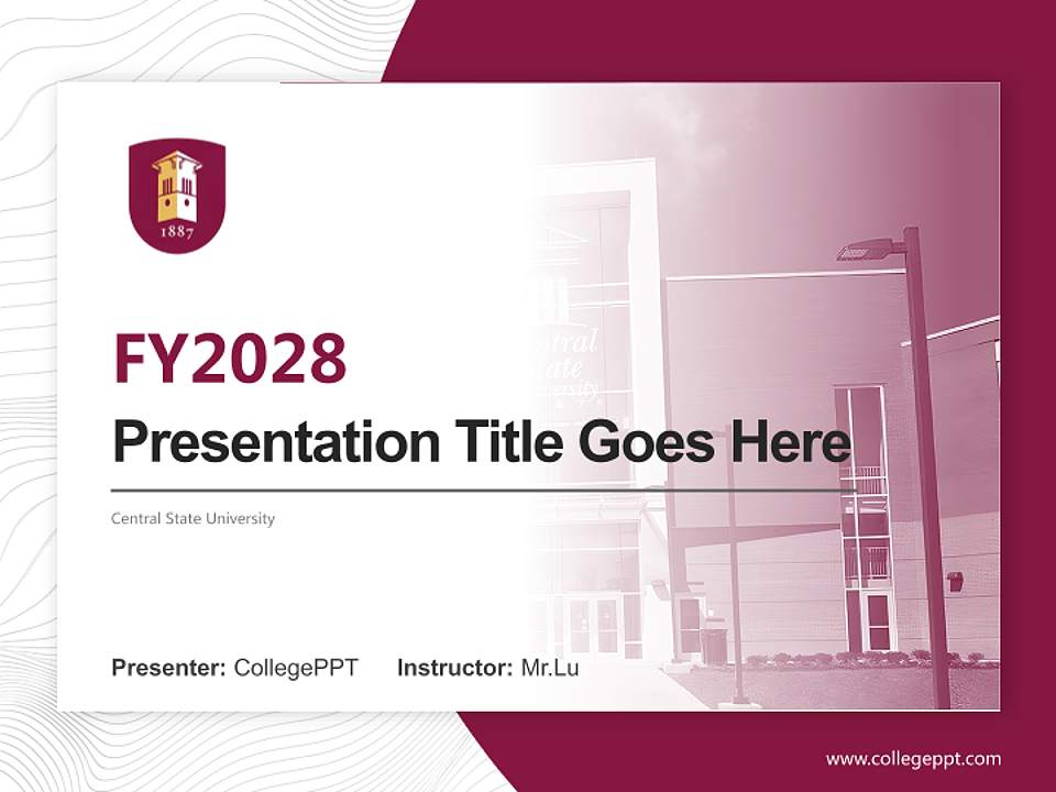 Central State University Academic Presentation/Research Findings Report PPT Template4:3 ratio PPT effect preview image5