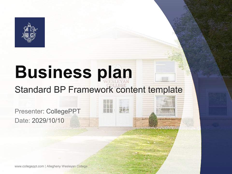 Allegheny Wesleyan College Competition/Entrepreneurship Contest PPT Template4:3 ratio PPT effect preview image9
