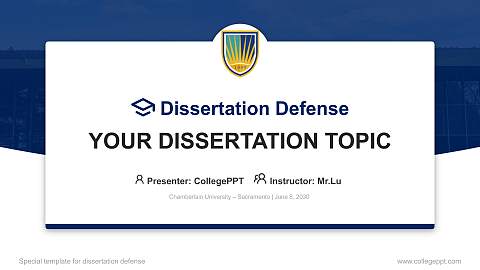 Chamberlain University – Sacramento Graduation Thesis Defense PPT Template