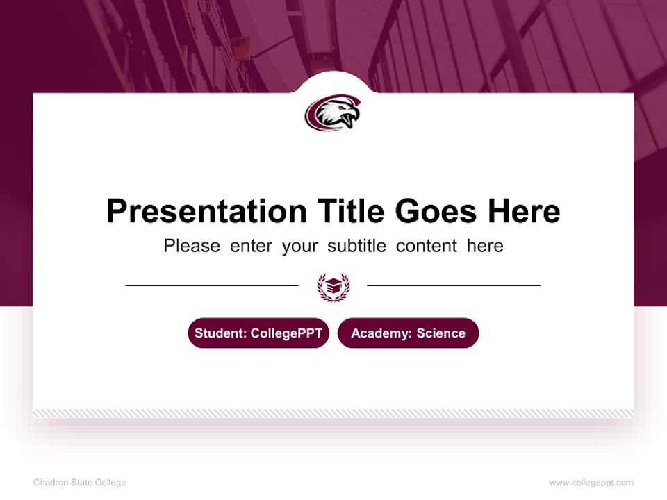 Chadron State College National Scholarship Defense PPT Template4:3 ratio PPT effect preview image4
