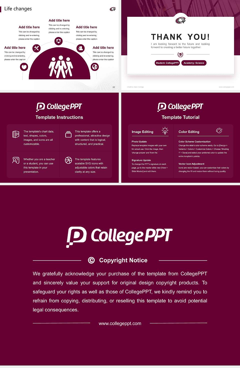 Chadron State College National Scholarship Defense PPT Template4:3 ratio PPT effect preview image4