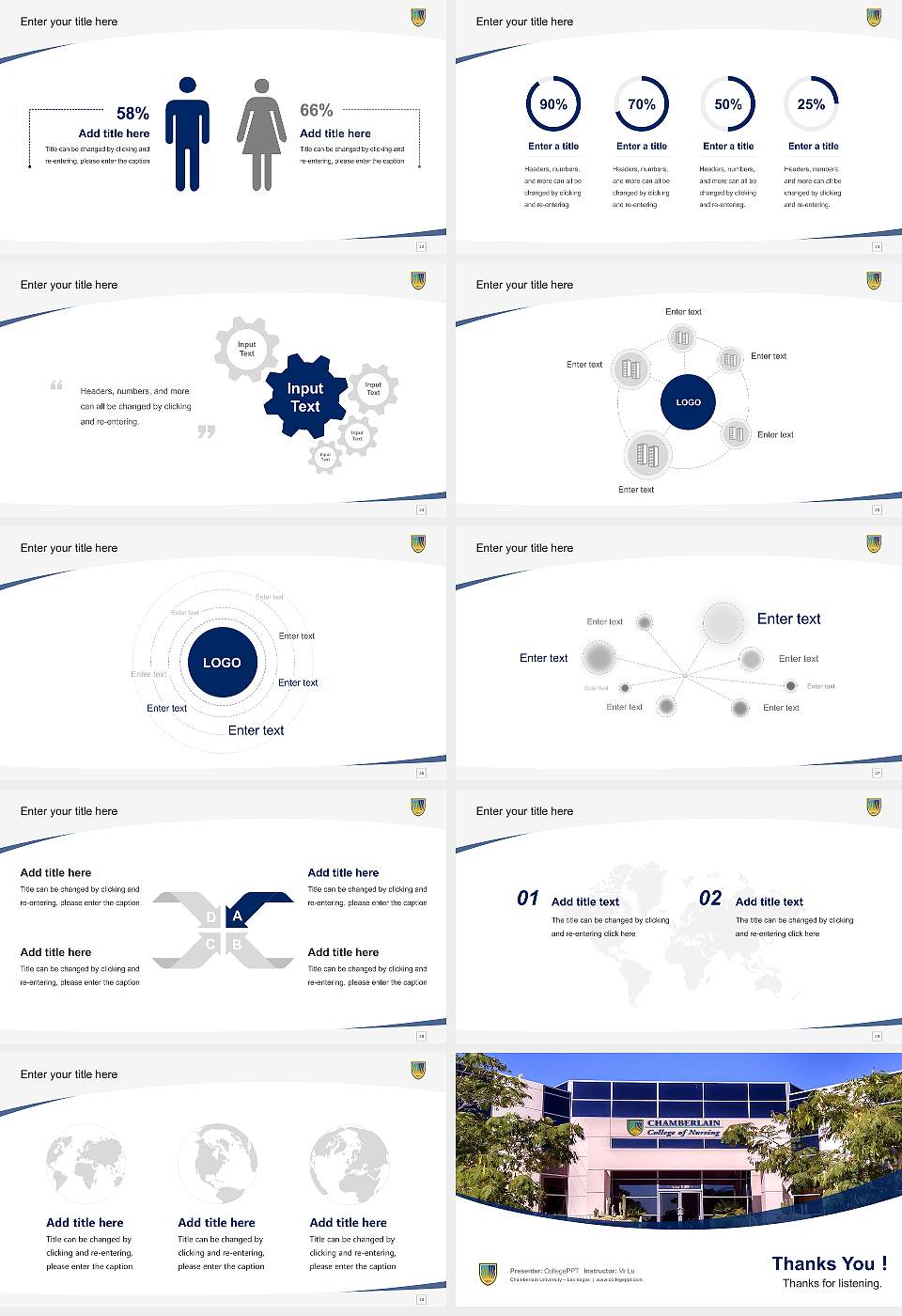 Chamberlain University – Las Vegas Course/Courseware Creation PPT Template16:9 ratio PPT effect preview image4